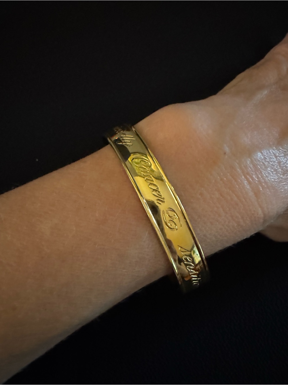 Vintage Avon Cancer Zodiac Gold Tone Cuff